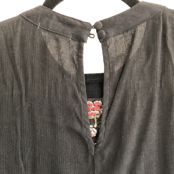 Maurices Black Tank Top with Pink Floral Embroidery - Picture 4 of 5